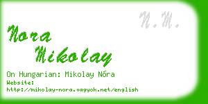 nora mikolay business card